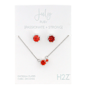 July Ruby by H2Z - Jewelry - 16.5"-18.5" Birthstone Jewelry Gift Set