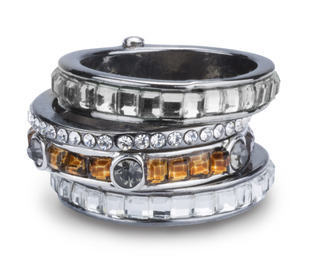 Earthtone by H2Z Radiant Rings - Size 7 Ring with 4 Stacked Crystal Layers