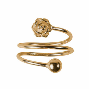 1 Coil Flower by H2Z Spiral Rings - Gold Spiral Adjustable Ring