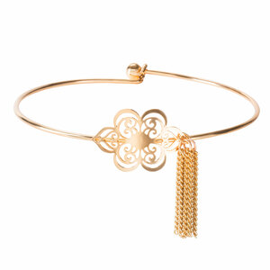 Gold Floral Frill by H2Z Filigree Jewelry - Filigree Bangle Bracelet