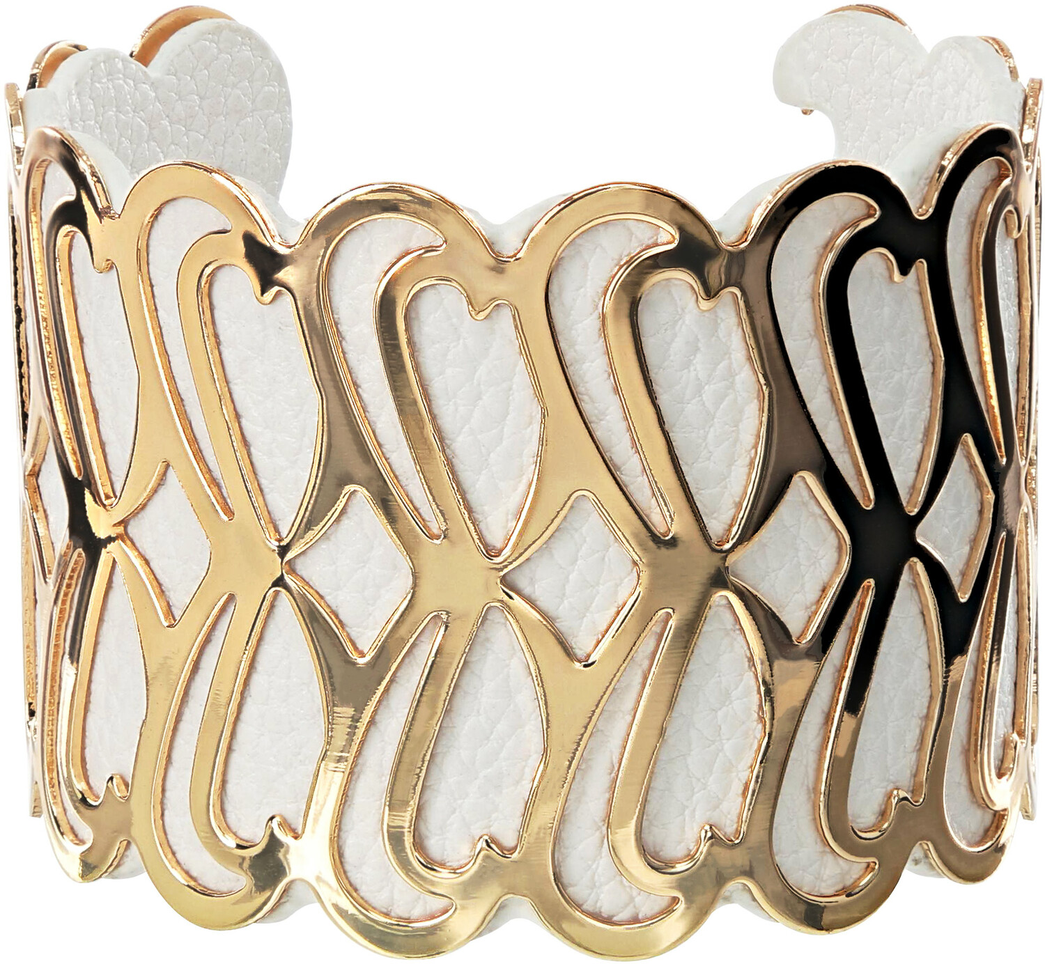 Gold & White by H2Z Filigree Jewelry - Gold & White - 2" Infinity Cuff Bracelet