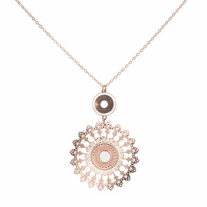 Rose Gold Mandala by H2Z Filigree Jewelry - Mother of Pearl Necklace