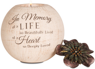 In Memory by Light Your Way - 5" Round Tea Light Candle Holder
