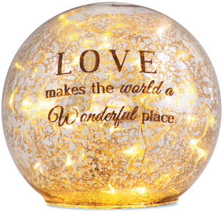 Love by Light Your Way - 4.5" LED Lit Glass Lantern

