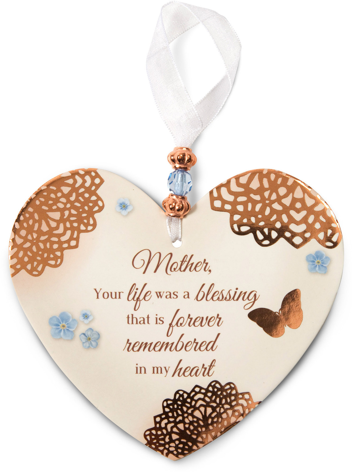 Remembering Mother by Light Your Way Memorial - Remembering Mother - 3.5" x 4" Heart-Shaped Ornament
