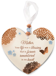 Remembering Mother by Light Your Way Memorial - 3.5" x 4" Heart-Shaped Ornament