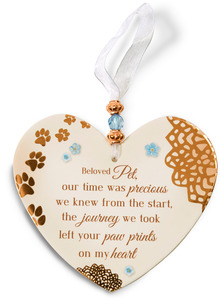 Beloved Pet by Light Your Way Memorial - 3.5" x 4" Heart-Shaped Ornament
