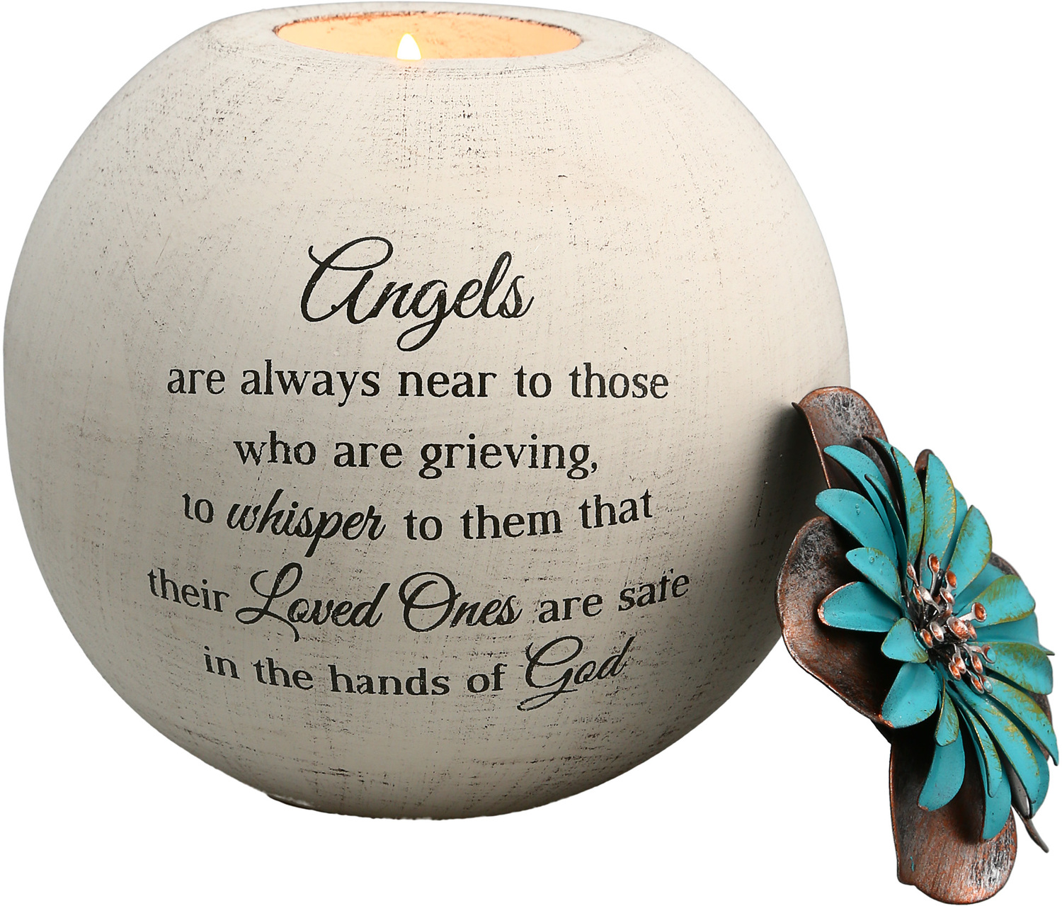 Angels are Near by Light Your Way Memorial - <em>Angels</em> - Memorial Globe Candle Holder -