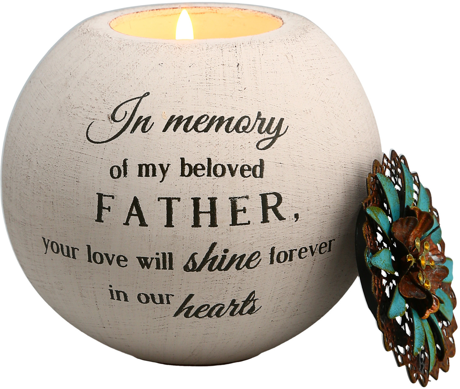 Father by Light Your Way Memorial - Father -   4" Round Tea Light Candle Holder