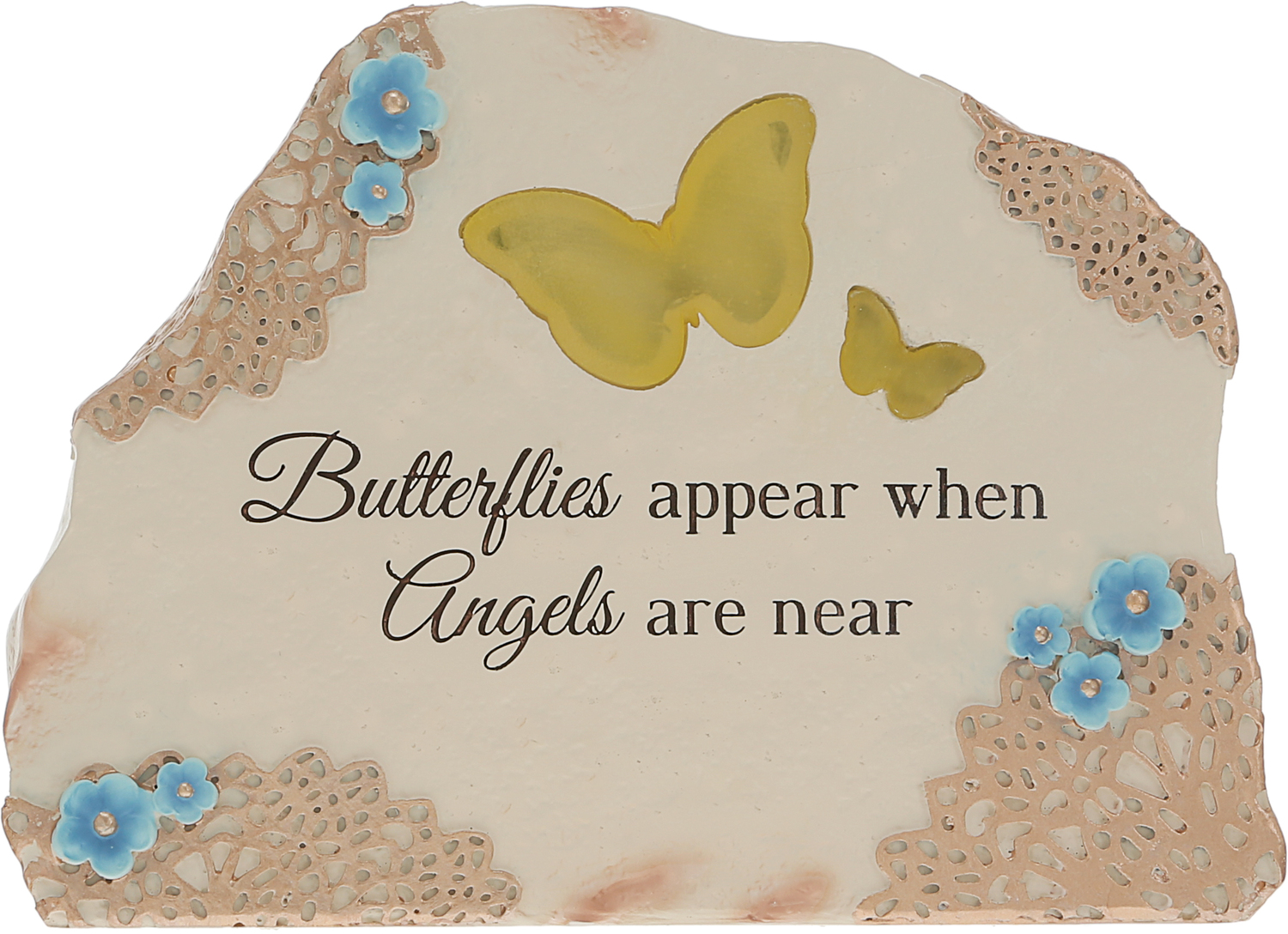 Butterflies Appear by Light Your Way Memorial - Butterflies Appear - 7" x 5" Solar Memorial Garden Stone