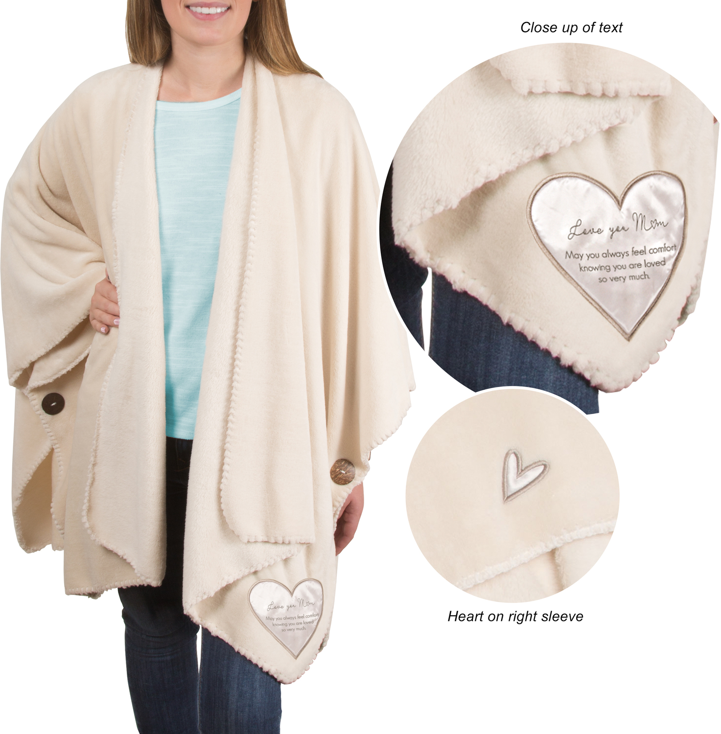 Mom by Comfort Blanket - Mom - 50" x 30" Royal Plush Comfort Shawl