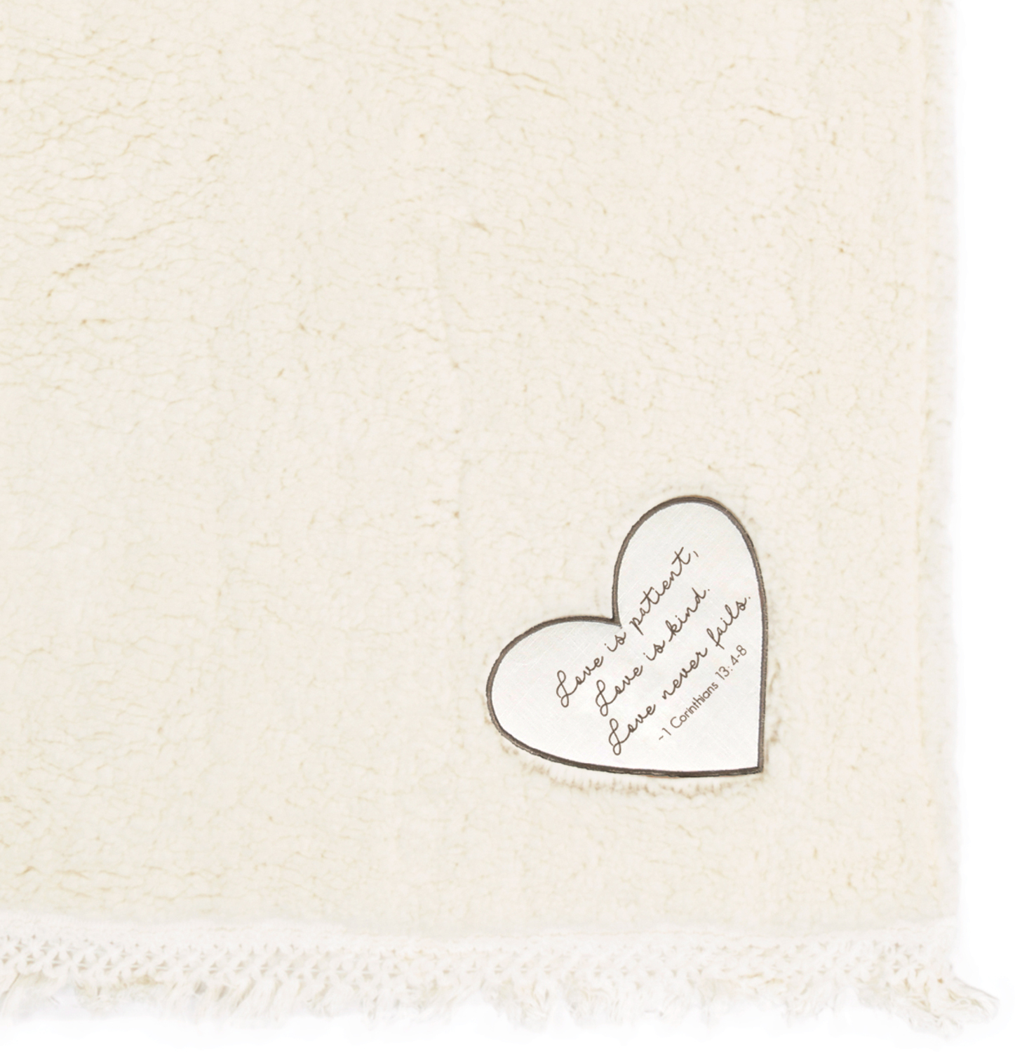 Love by Comfort Blanket - Love - 42" x 50" Fringed Sherpa Blanket