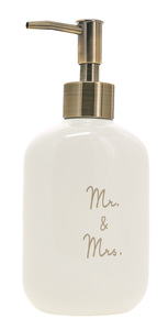 Mr. & Mrs. by Comfort Collection - Ceramic Soap/Lotion Dispenser