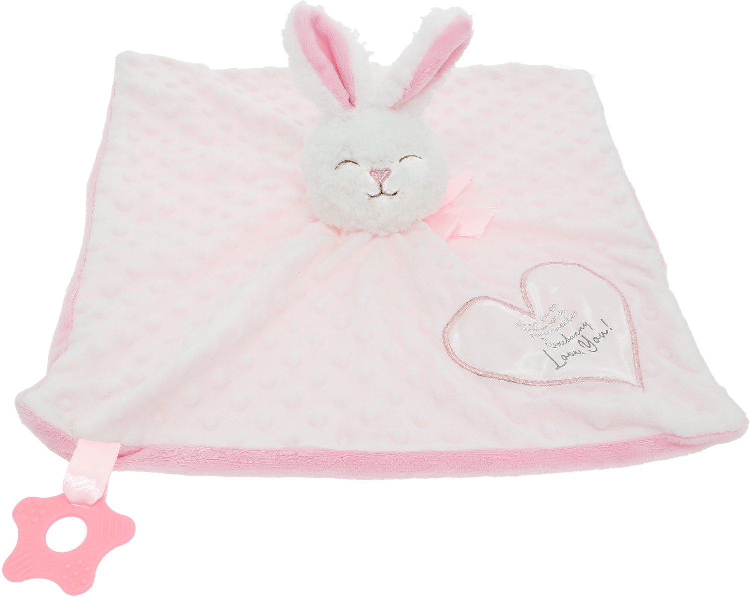 Somebunny Pink Lovey by Comfort Collection - Somebunny Pink Lovey - Lovey Blanket Bunny with Teether