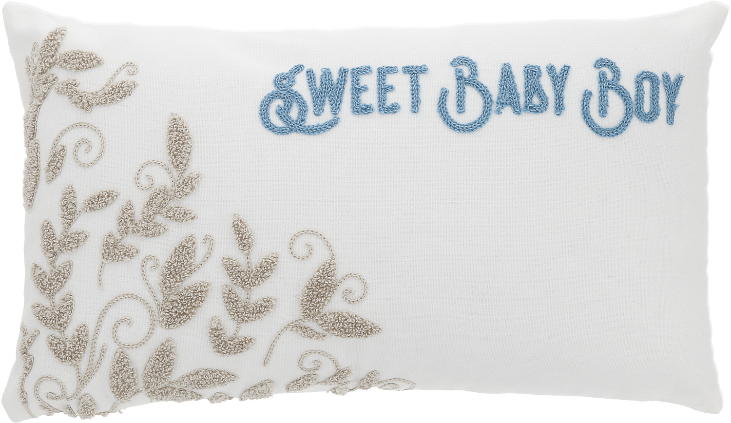 Baby Boy - Vines by Comfort Blanket - Baby Boy - Vines - 16" x 10" Punch Needle Embroidered Pillow