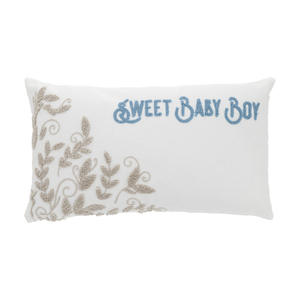 Baby Boy - Vines by Comfort Blanket - 16" x 10" Punch Needle Embroidered Pillow