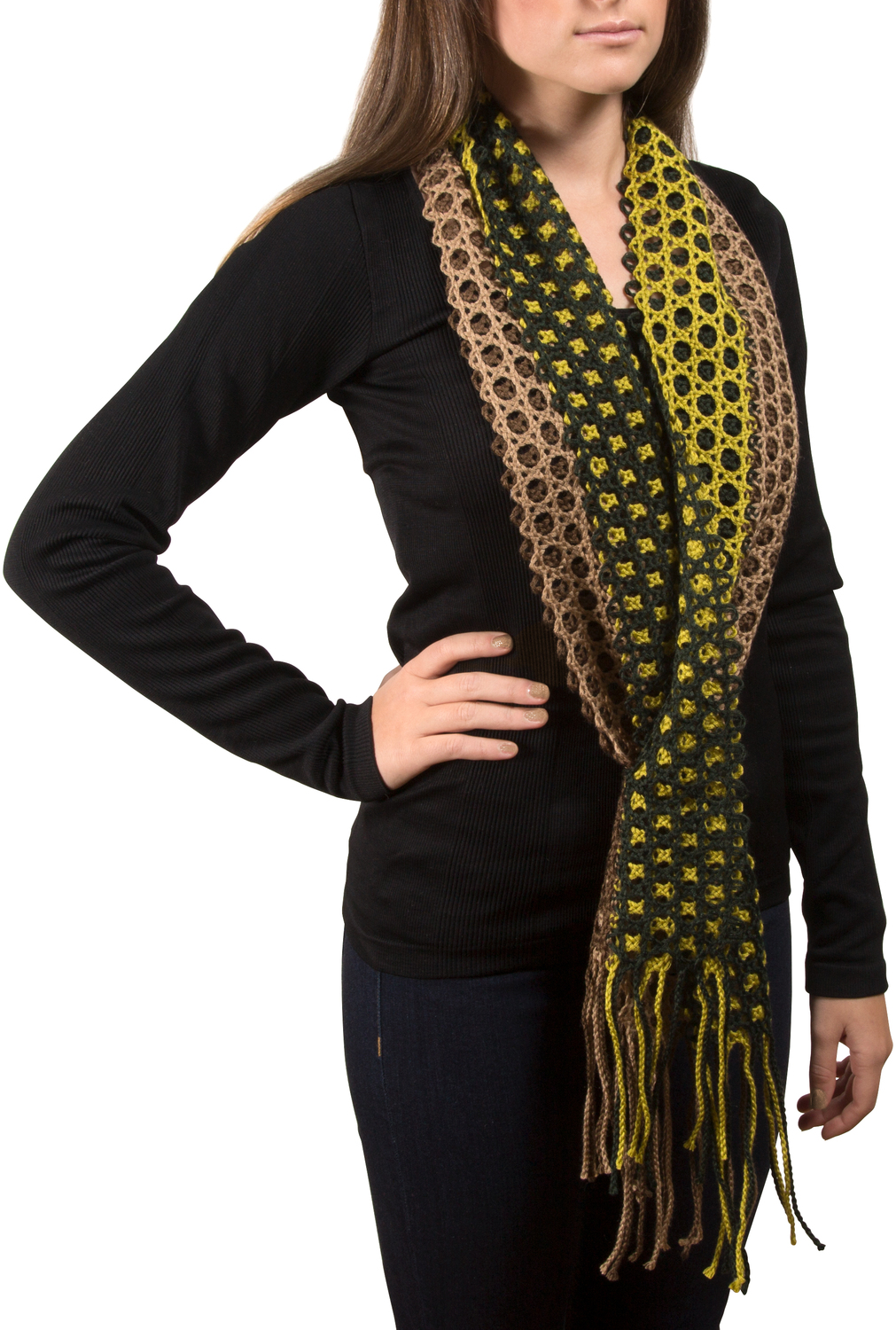 Chartreuse by H2Z Scarves - Chartreuse - Interlocking Scarf