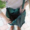 Anissa Dark Green by H2Z Metallic Leather Bag - Open