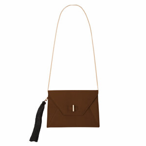 Valerie Chocolate by H2Z Handbags - 10.5" x 0.5" x 7.5" Oversized Clutch