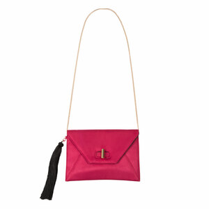 Valerie Fuschia by H2Z Handbags - 10.5" x 0.5" x 7.5" Oversized Clutch