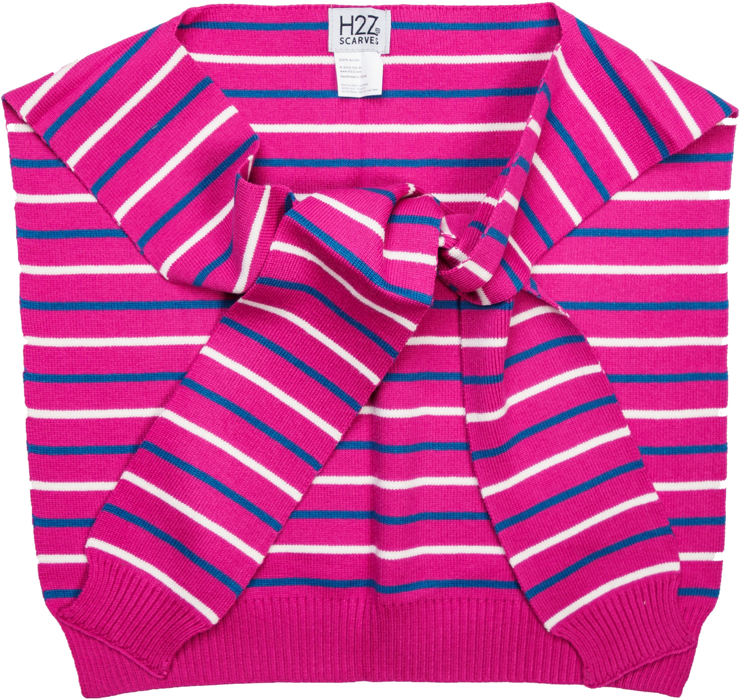 Sunrise Stripes by H2Z Scarves - Sunrise Stripes - 17" x 41" Faux Sweater Scarf
