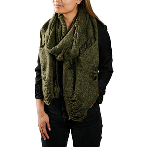Olive by H2Z Scarves - 78" x 14.5" Ripped Scarf