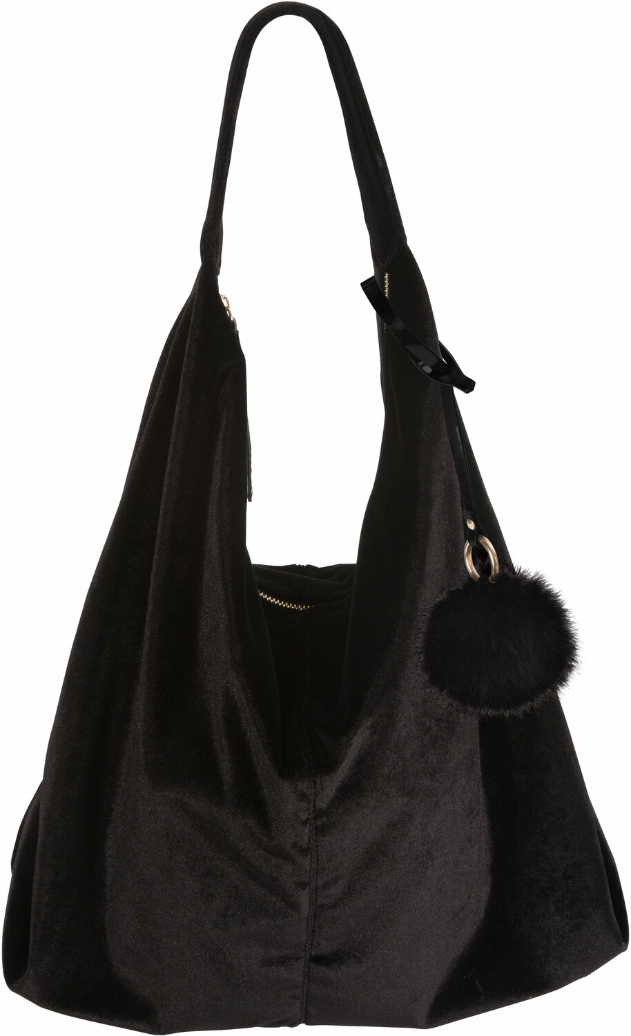 Black by H2Z Velvet - Black - Velvet Shoulder Bag