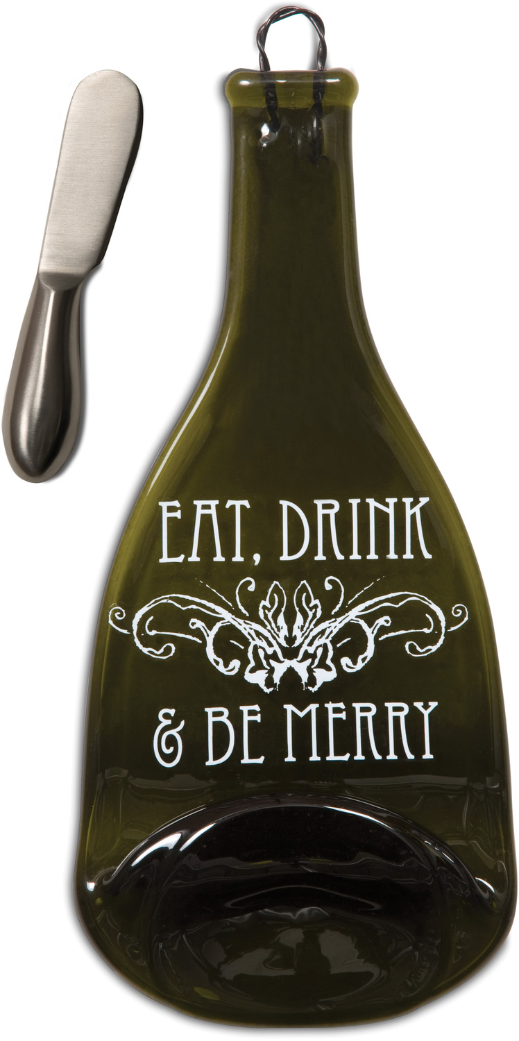 Eat, Drink & Be Merry by Wine All The Time - <em>Be Merry</em> - Wine Bottle Serving Tray & Knife