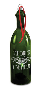 Eat Drink & Be Merry by Wine All The Time - 7" LED Lit Glass Ornament