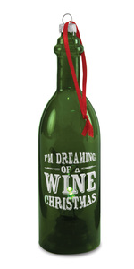 Wine Christmas by Wine All The Time - 7" LED Lit Glass Ornament
