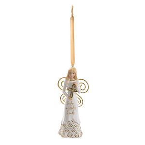 God's Hands by Butterfly Whispers - 4.5" Angel Ornament Holding a Cross