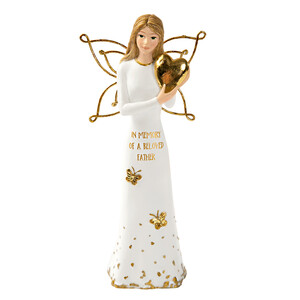 Beloved Father by Butterfly Whispers - 5.5" Angel Holding a Heart