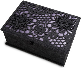 Charcoal and Lavender by H2Z Felt Accessories - 9.75" x 6.75" x 3.75" Large Jewelry Box