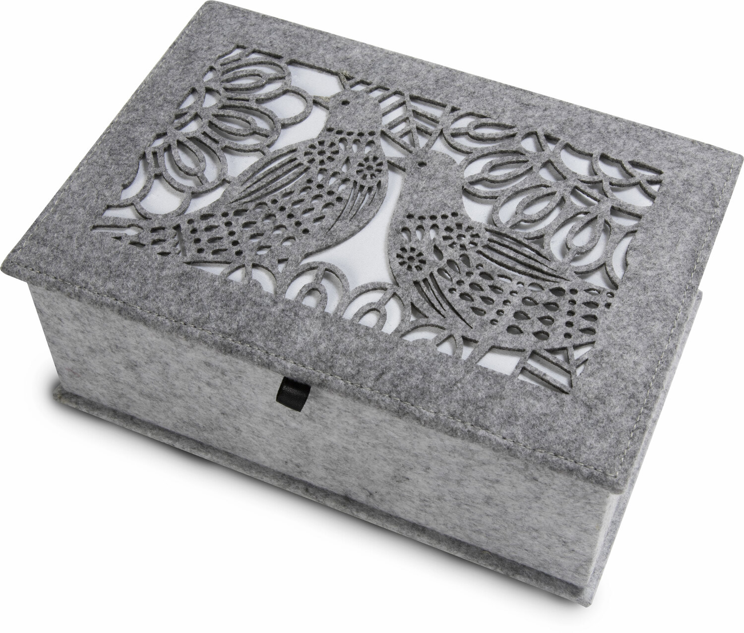 Heather Gray and Ivory by H2Z Felt Accessories - Heather Gray and Ivory - 9.75" x 6.75" x 3.75" Large Jewelry Box
