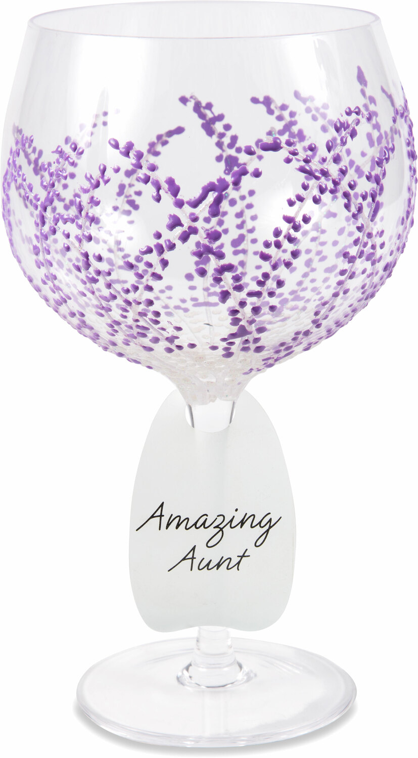 Purple Branches by Sunny by Sue - Purple Branches - 24 oz Hand Decorated Glass