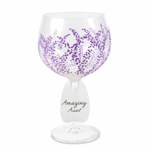 Purple Branches by Sunny by Sue - 24 oz Hand Decorated Glass