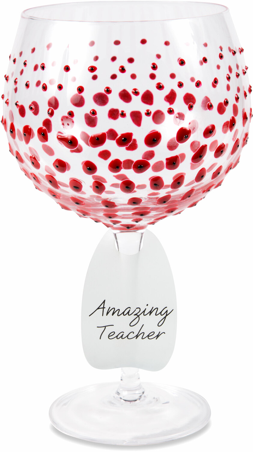Red Poppies by Sunny by Sue - Red Poppies - 24 oz Hand Decorated Glass