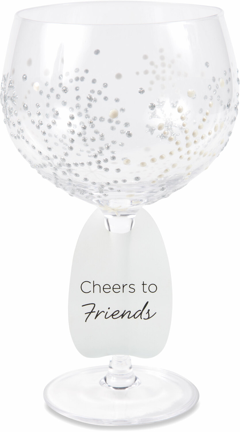 Pearl Snowflakes by Sunny by Sue - Pearl Snowflakes - 24 oz Hand Decorated Glass
