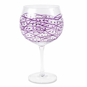 Purple Tangle by Sunny by Sue - 24 oz Hand Decorated Glass