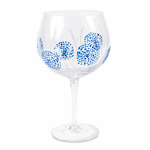 Blue Circles by Sunny by Sue - 24 oz Hand Decorated Glass