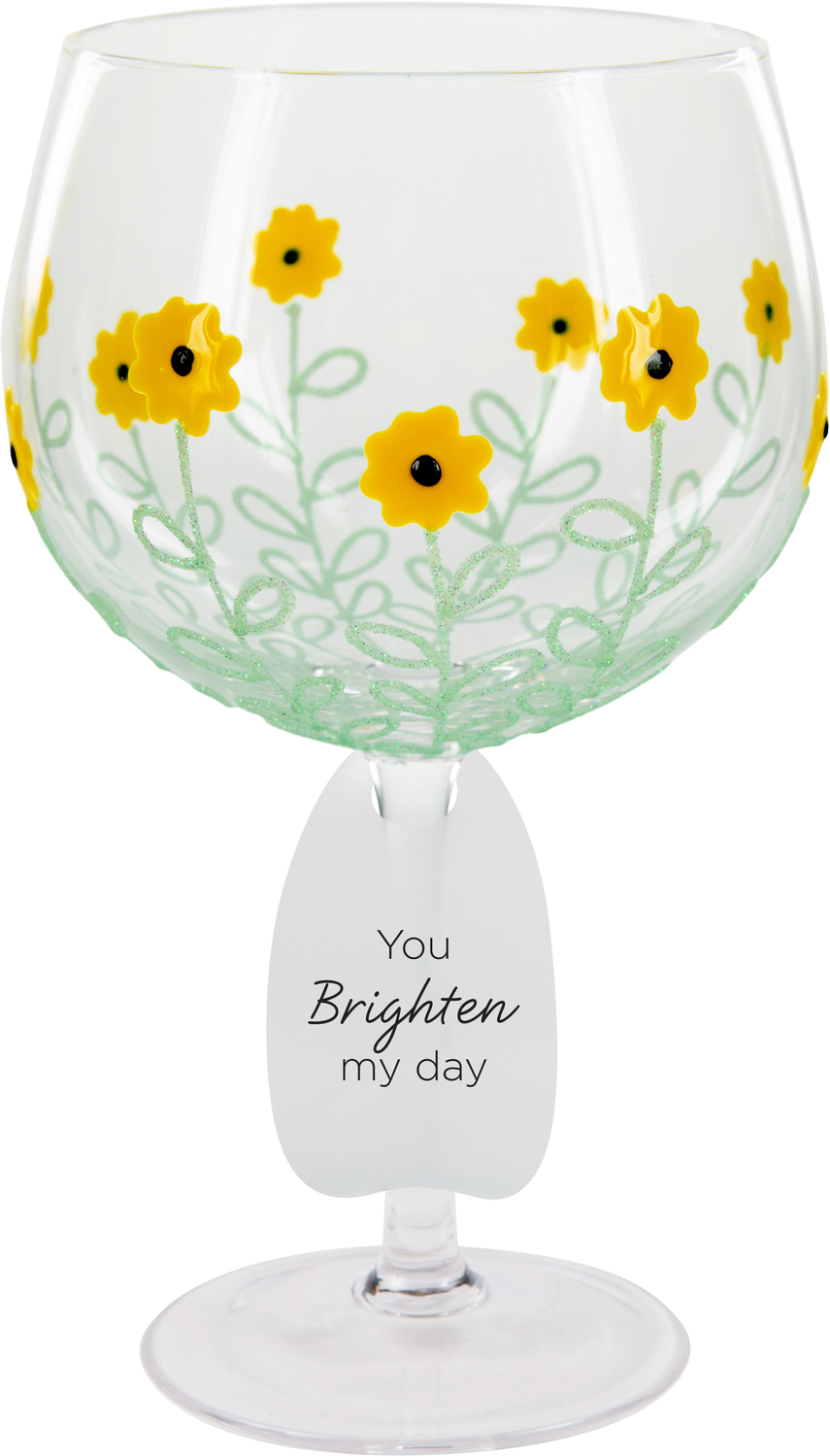 Sunflowers by Sunny by Sue - Sunflowers - 24 oz Hand Decorated Glass