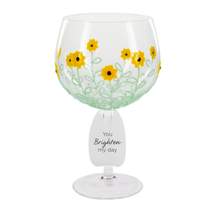 Sunflowers by Sunny by Sue - 24 oz Hand Decorated Glass