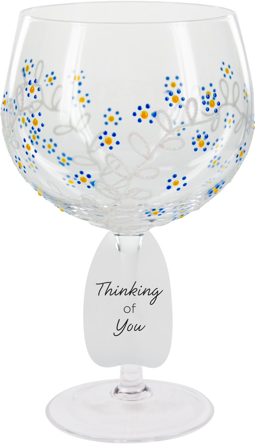 Forget Me Not by Sunny by Sue - Forget Me Not - 24 oz Hand Decorated Glass