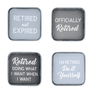 Not Expired by Retired Life - 4" (4 Piece) Coaster Set 