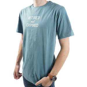Not Expired by Retired Life - Small Steel Blue Unisex T-Shirt