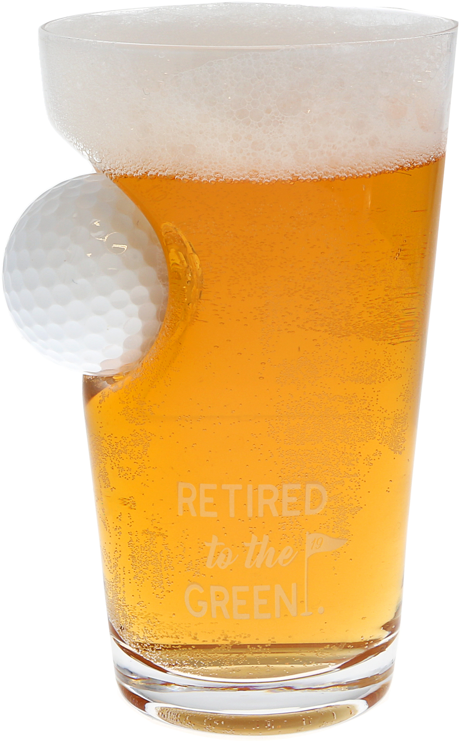 Green by Retired Life - Green - 15 oz Golf Ball Glass