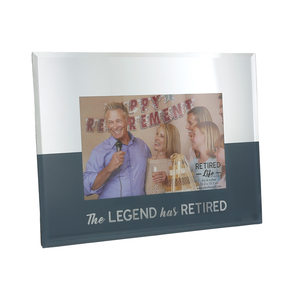 The Legend by Retired Life - 9" x 7" Mirrored Glass Frame
(Holds 6" x 4")