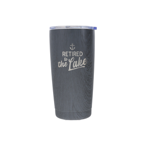 The Lake by Retired Life - 20 oz Wood Finish Stainless Steel Travel Tumbler