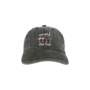 Uncork The Fun by UnWined - Gray Adjustable Hat