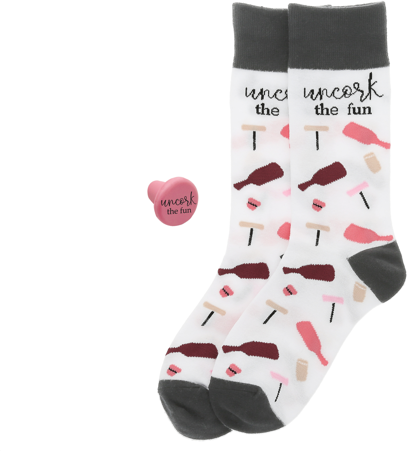 Uncork The Fun by UnWined - Uncork The Fun - Cotton Blend Socks with Silicone Bottle Stopper